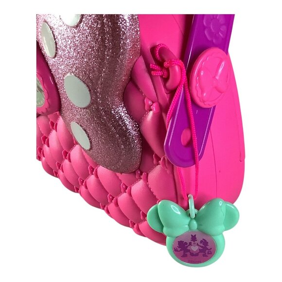 Minnie Mouse Hot Pink‎ Purse with Glitter Bow Plastic Disney Girls Pocketbook - Picture 7 of 14